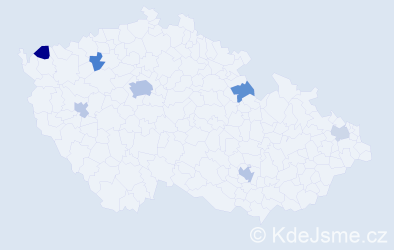Jméno: 'Daniel John', počet výskytů 13 v celé ČR