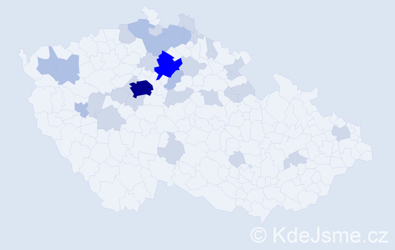 Jméno: 'Jasněna', počet výskytů 64 v celé ČR