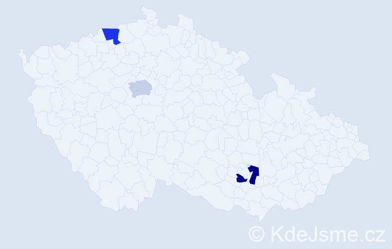 Jméno: 'Milen', počet výskytů 3 v celé ČR