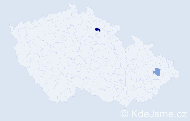 Jméno: 'Terence', počet výskytů 2 v celé ČR