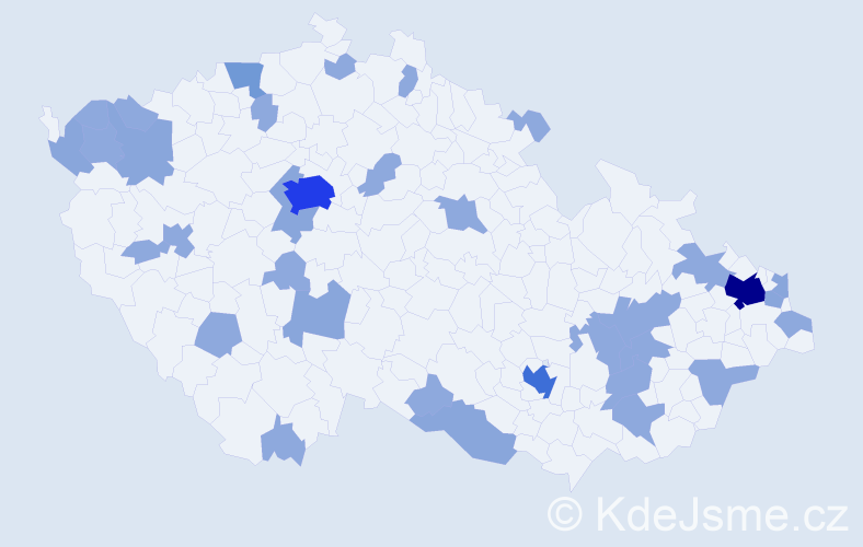 Jméno: 'Tiffany', počet výskytů 60 v celé ČR