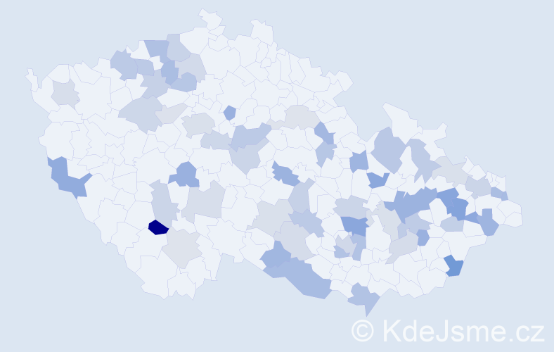 Jméno: 'Augustina', počet výskytů 95 v celé ČR