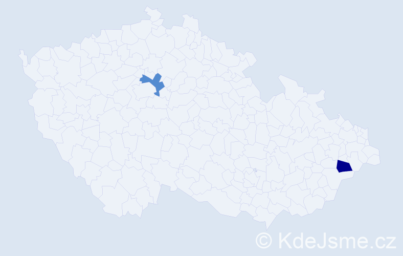 Jméno: 'Miki', počet výskytů 2 v celé ČR