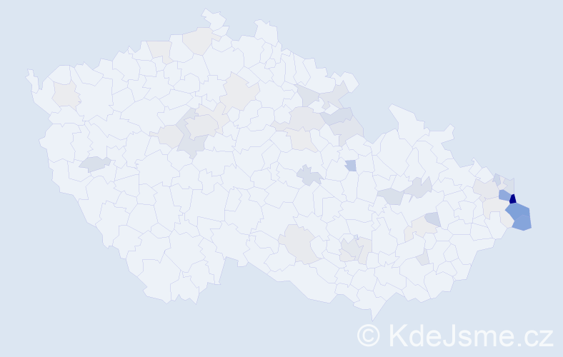 Jméno: 'Joanna', počet výskytů 114 v celé ČR