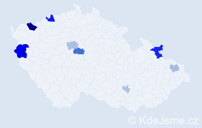 Jméno: 'Ngoc', počet výskytů 10 v celé ČR