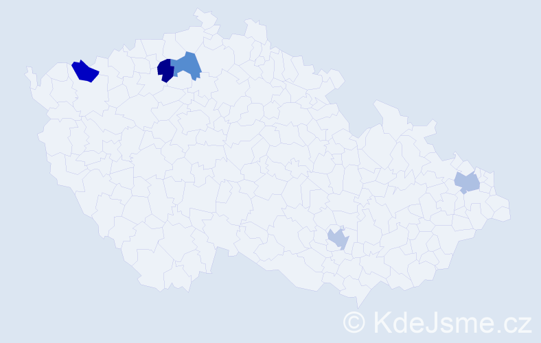 Jméno: 'Dave', počet výskytů 5 v celé ČR