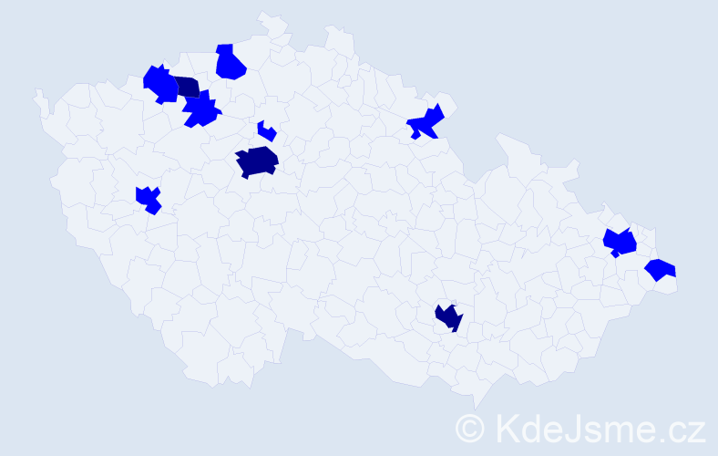 Jméno: 'Stefani', počet výskytů 14 v celé ČR