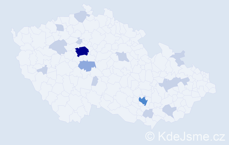 Jméno: 'Julien', počet výskytů 32 v celé ČR