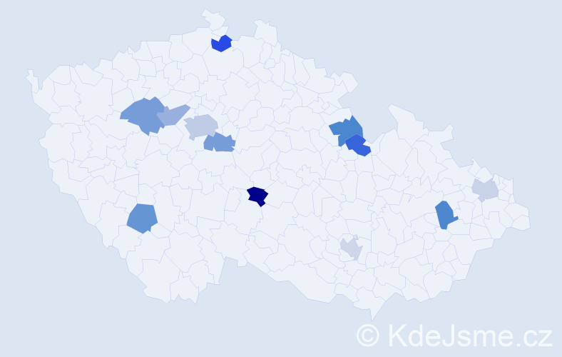 Jméno: 'Jan Alexandr', počet výskytů 15 v celé ČR