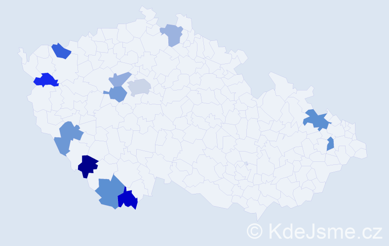 Jméno: 'Adalbert', počet výskytů 15 v celé ČR