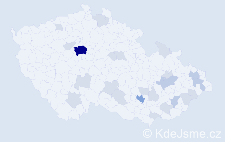 Jméno: 'Mirjana', počet výskytů 51 v celé ČR