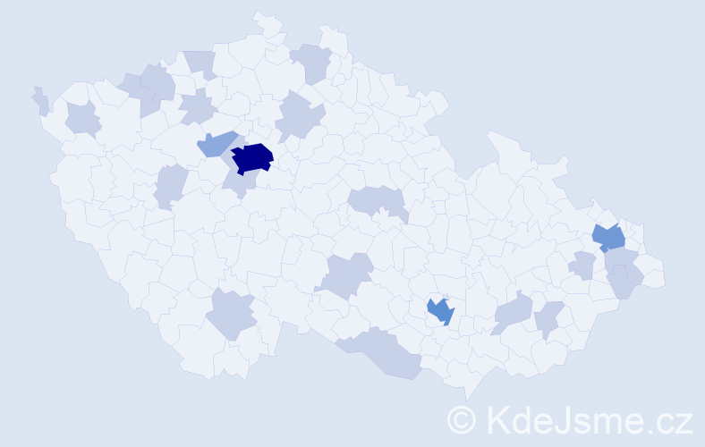 Jméno: 'Vivienne', počet výskytů 42 v celé ČR