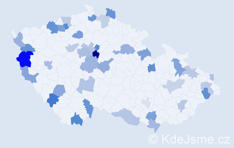 Jméno: 'Antonina', počet výskytů 57 v celé ČR