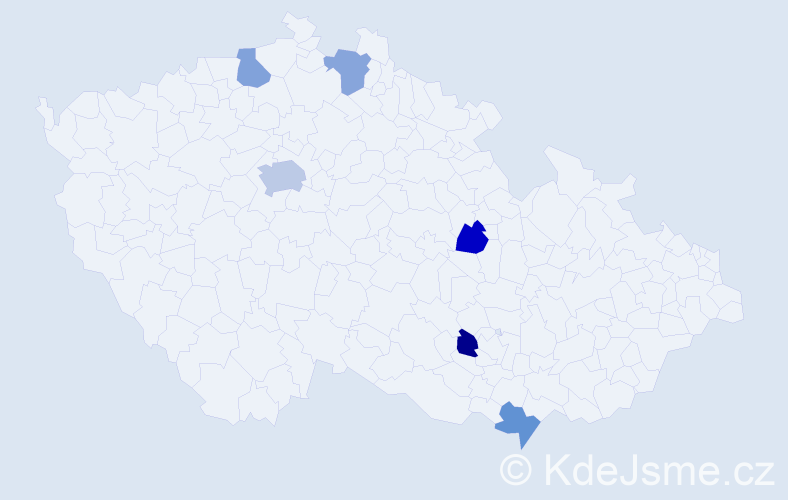Jméno: 'Asiya', počet výskytů 8 v celé ČR