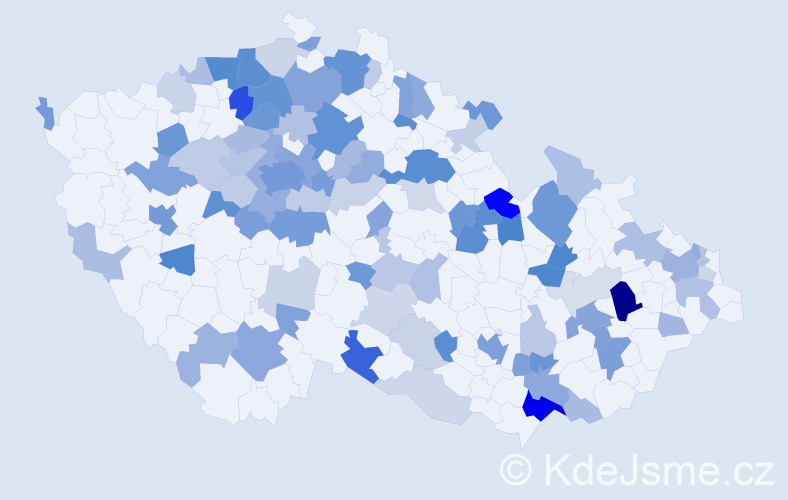 Jméno: 'Pravoslav', počet výskytů 224 v celé ČR
