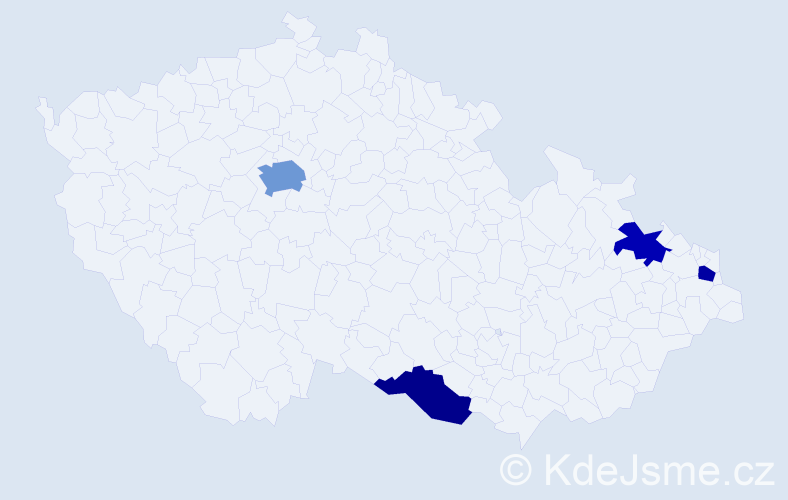 Jméno: 'Kaja', počet výskytů 6 v celé ČR