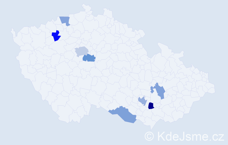 Jméno: 'Yousef', počet výskytů 11 v celé ČR