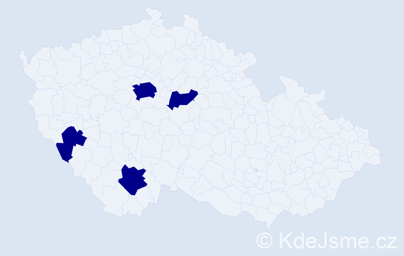 Jméno: 'Pavel Jaroslav', počet výskytů 4 v celé ČR