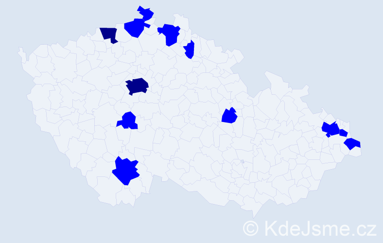 Jméno: 'Luciána', počet výskytů 14 v celé ČR