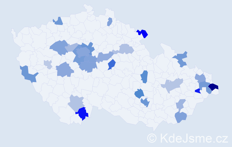 Jméno: 'Natanael', počet výskytů 52 v celé ČR