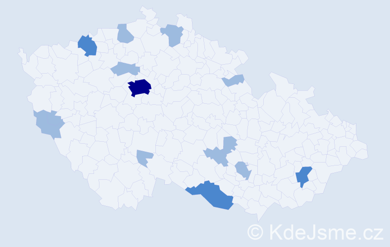 Jméno: 'Jaroslav Jan', počet výskytů 22 v celé ČR