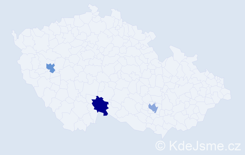 Jméno: 'Lou', počet výskytů 3 v celé ČR