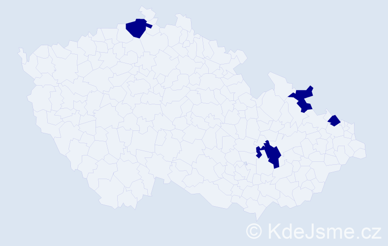 Jméno: 'Kristinka', počet výskytů 4 v celé ČR