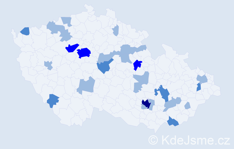 Jméno: 'Milič', počet výskytů 44 v celé ČR
