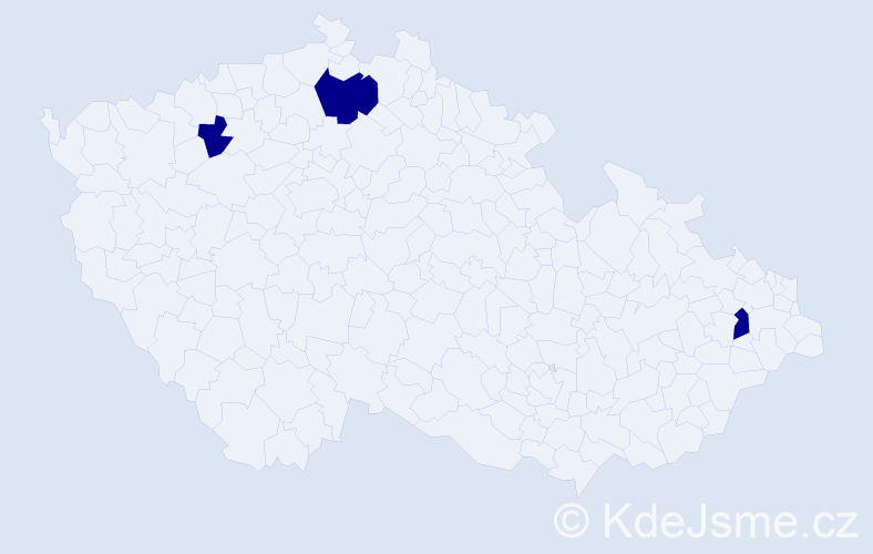 Jméno: 'Elvir', počet výskytů 3 v celé ČR