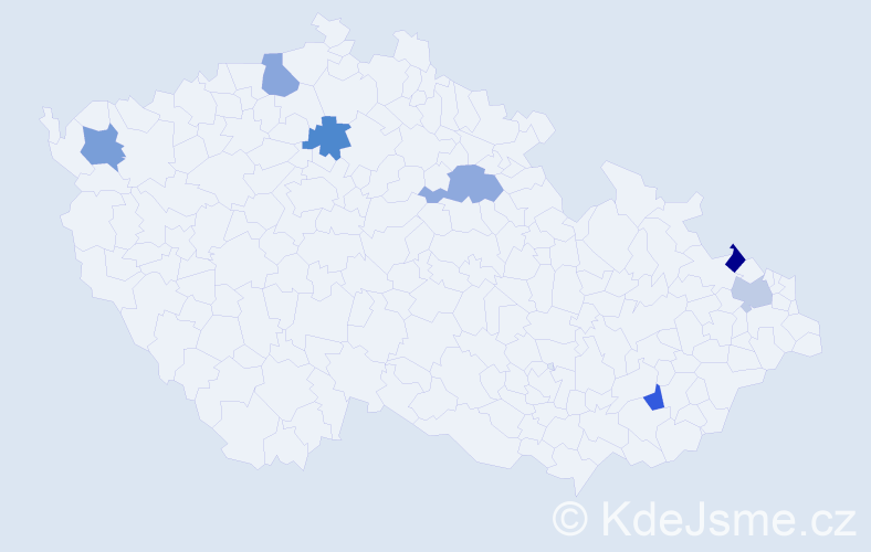 Jméno: 'Eliaš', počet výskytů 7 v celé ČR