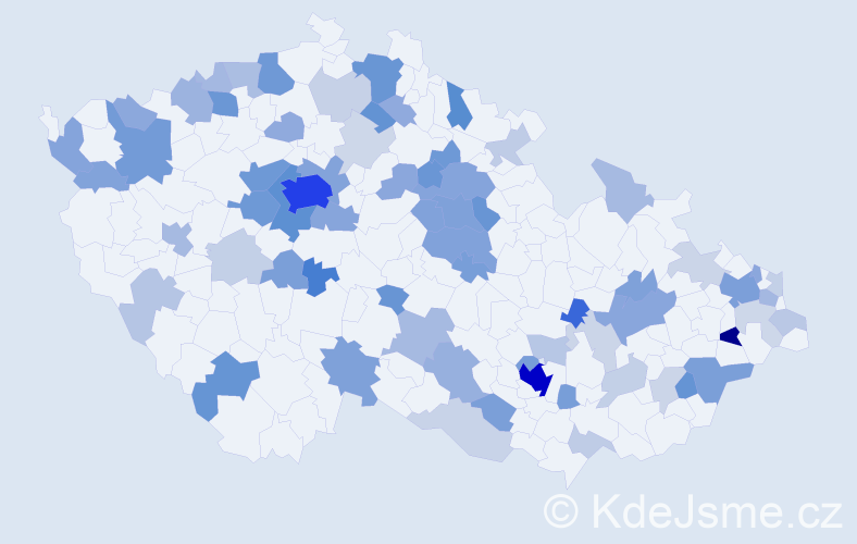 Jméno: 'Maya', počet výskytů 230 v celé ČR