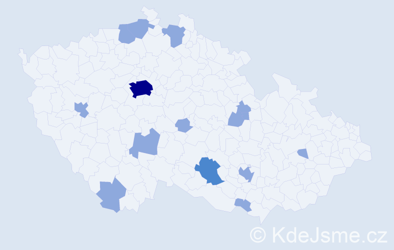 Jméno: 'Georgina', počet výskytů 20 v celé ČR