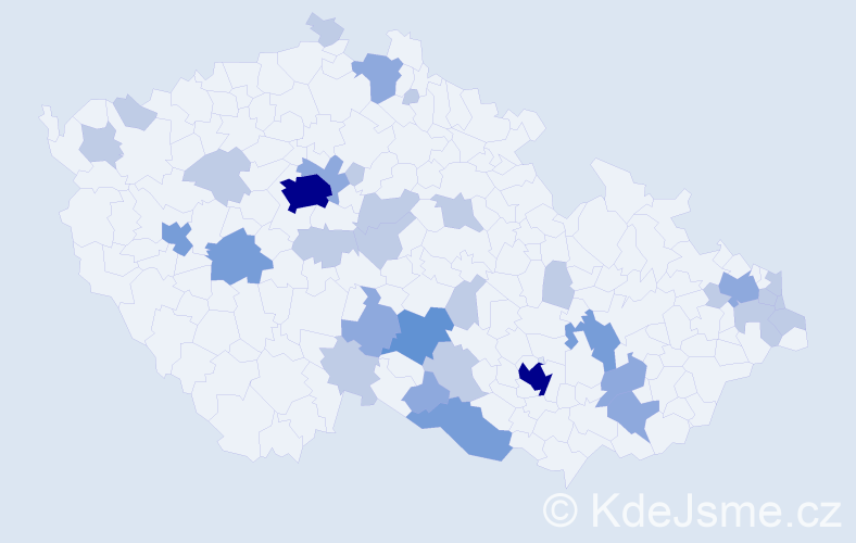 Jméno: 'Lambert', počet výskytů 70 v celé ČR