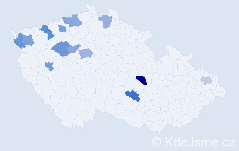 Jméno: 'Xuan Cuong', počet výskytů 20 v celé ČR