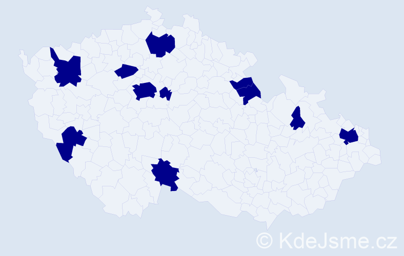 Jméno: 'Jan Richard', počet výskytů 11 v celé ČR