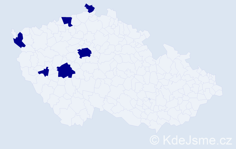 Jméno: 'Thi Mung', počet výskytů 6 v celé ČR