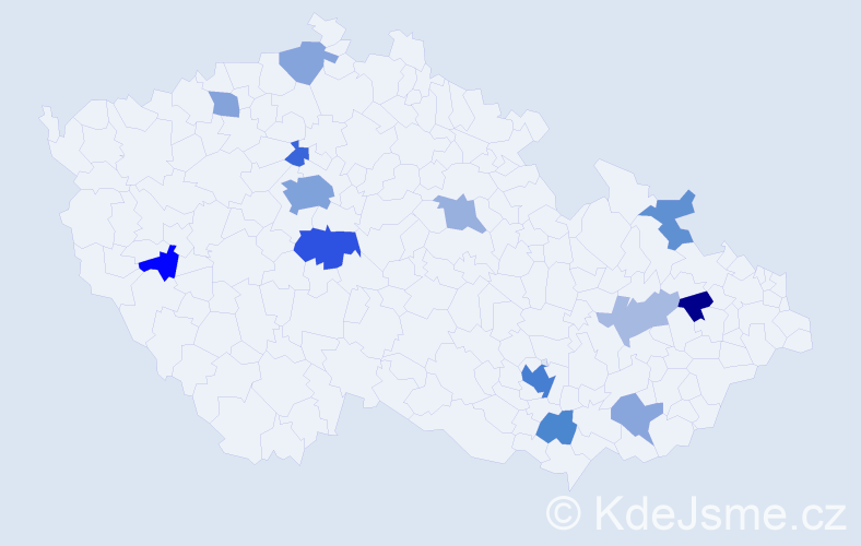 Jméno: 'Julien', počet výskytů 29 v celé ČR
