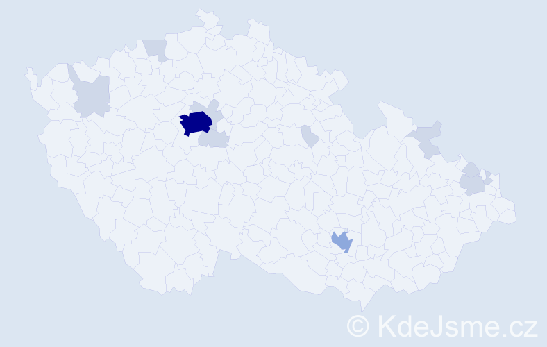 Jméno: 'Meri', počet výskytů 27 v celé ČR