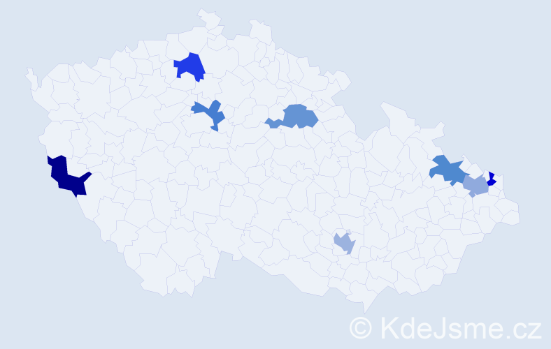 Jméno: 'Alí', počet výskytů 8 v celé ČR