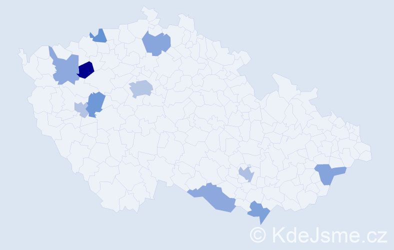 Jméno: 'Miro', počet výskytů 16 v celé ČR