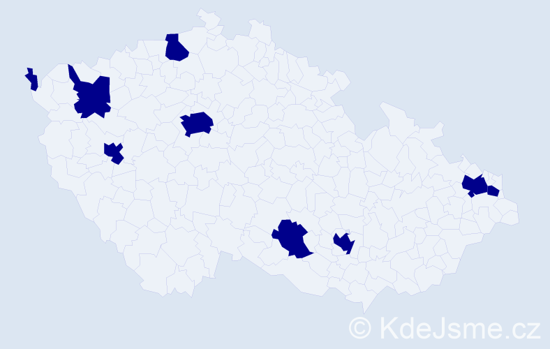 Jméno: 'Sammy', počet výskytů 9 v celé ČR