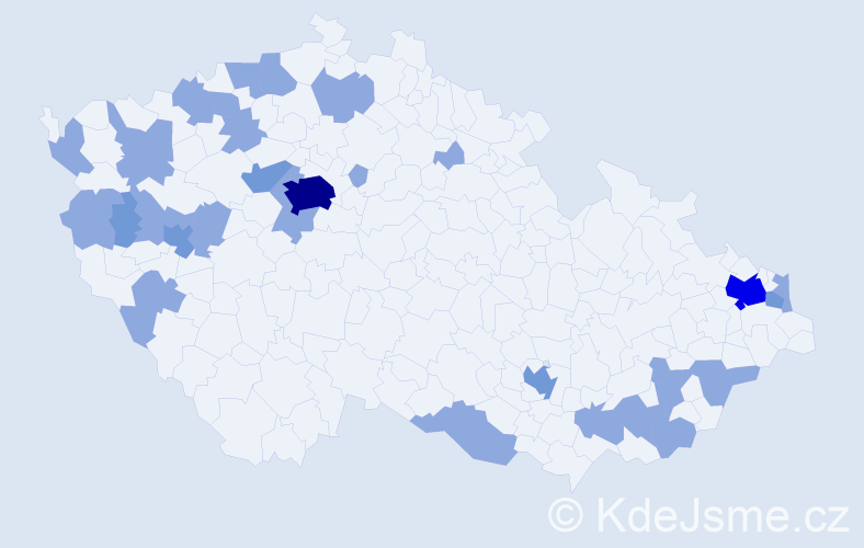 Jméno: 'Otýlie', počet výskytů 45 v celé ČR
