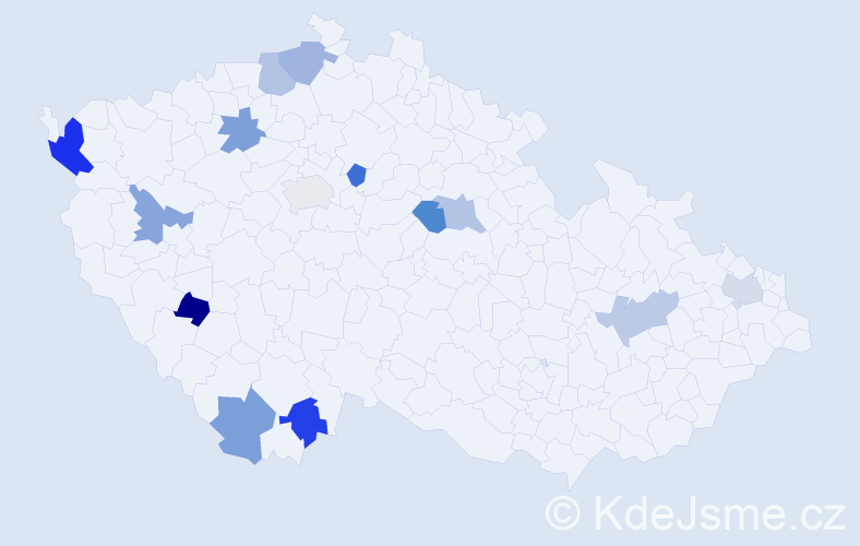 Jméno: 'Iosif', počet výskytů 16 v celé ČR