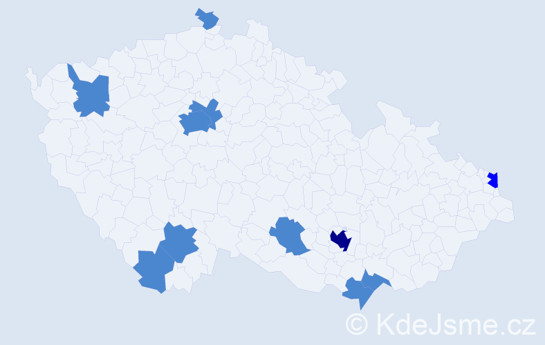 Jméno: 'Susana', počet výskytů 14 v celé ČR