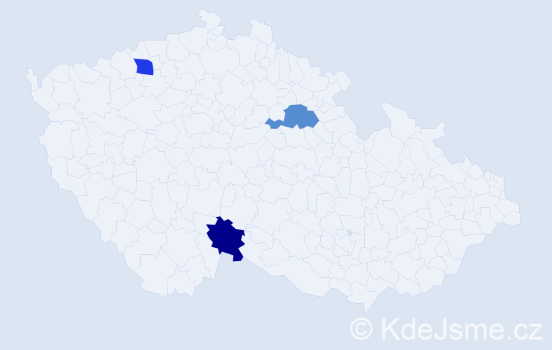 Jméno: 'Bronislawa', počet výskytů 3 v celé ČR