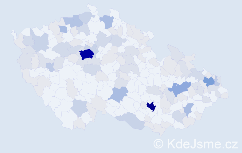 Jméno: 'Michelle', počet výskytů 310 v celé ČR