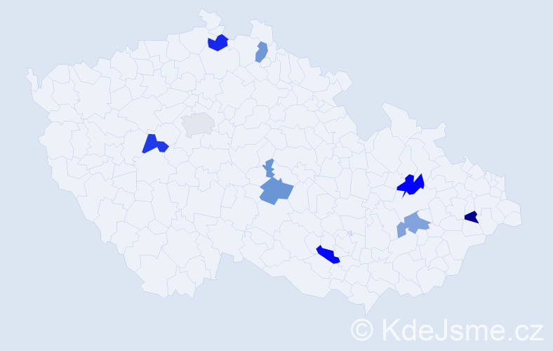 Jméno: 'Lukrécie', počet výskytů 9 v celé ČR