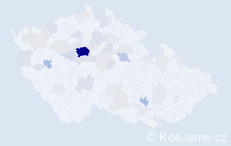 Jméno: 'Yevheniya', počet výskytů 122 v celé ČR