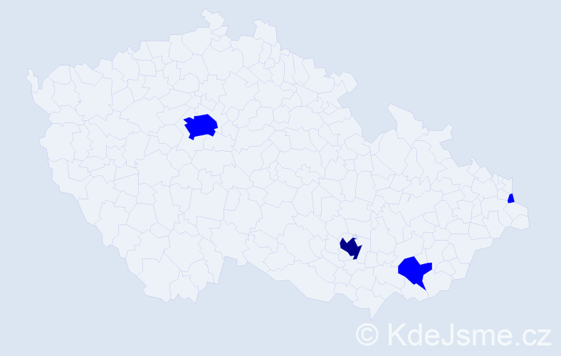 Jméno: 'Darren', počet výskytů 5 v celé ČR