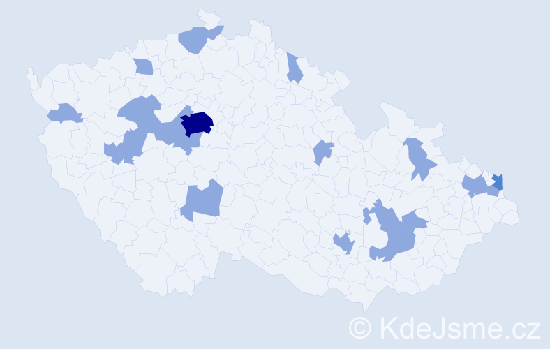 Jméno: 'Jeremy', počet výskytů 27 v celé ČR